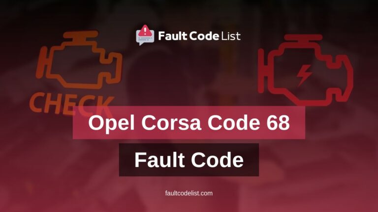 Opel Corsa Code 68 Fault Code