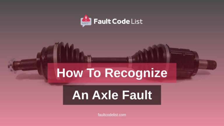 How To Recognize An Axle Fault